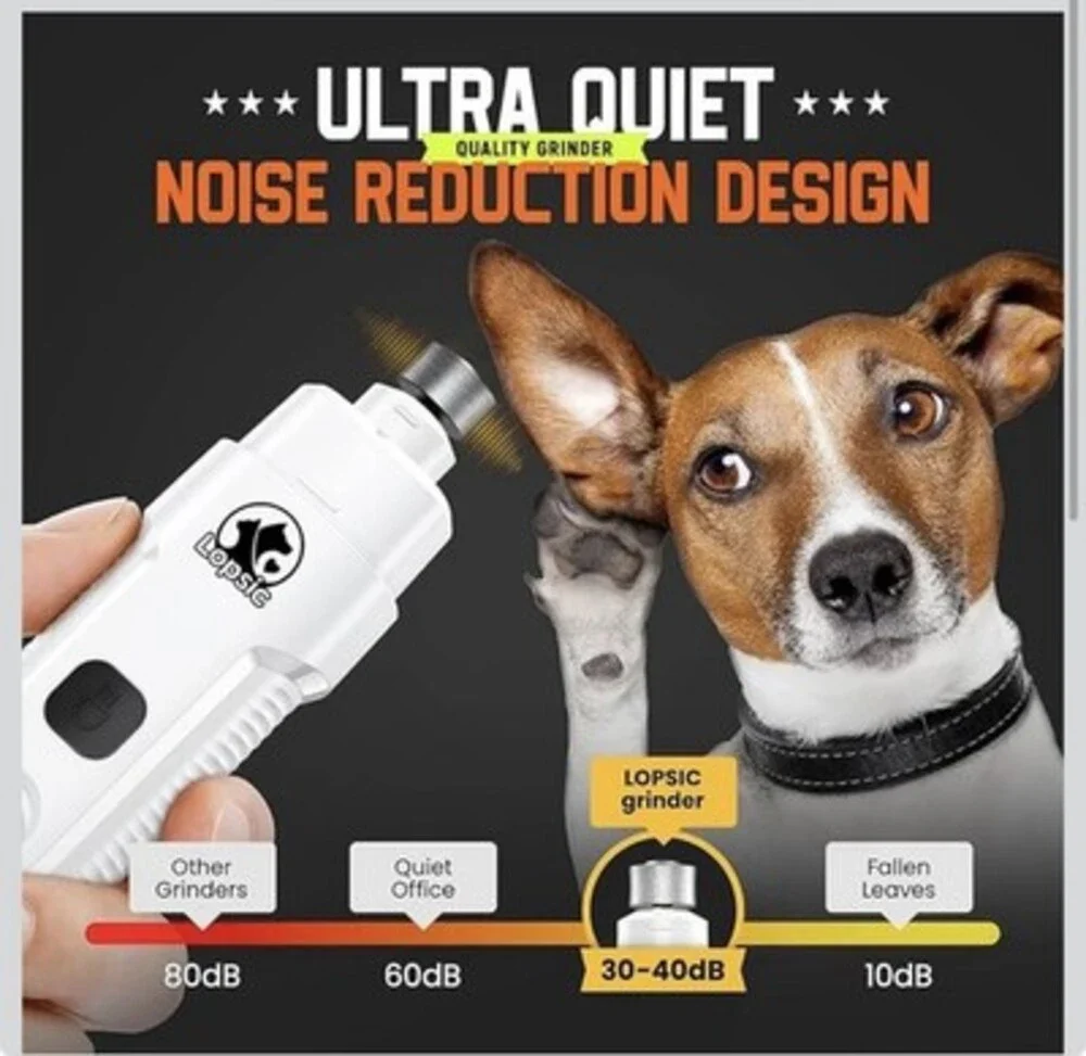 Lopsie Pet Nail Grinder Kit Cordless Dog Cat 2-in-1 Trimmer